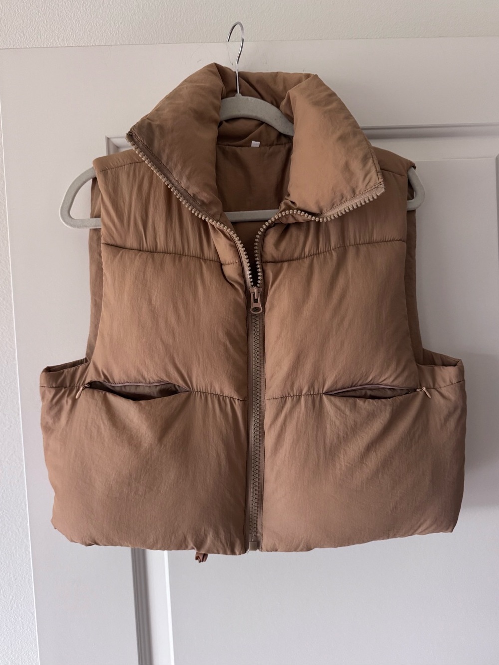 Cropped Vest in Camel - size SM